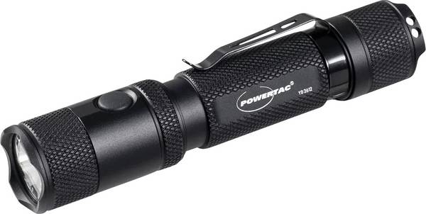 <br>  Powertac<br>  <br>  815698015843<br>  LED<br>  Lampe de poche<br>  IPX8 (étanche), avec clip ceinture, avec dragonne, avec mode stroboscope, avec support magnétique<br>  batteries Li-ions ou fonctionnement à piles, à batterie, via USB<br>  2030 lm<br>  600 h<br>  65 g<br>