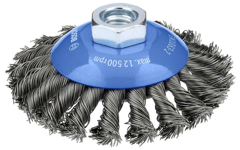Bosch Accessories Brosse à cône métallique lourde, 100 x 0,5 mm, M14, torsadée 2608620766 2608620766 1 pc(s)