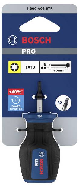Bosch Professional PRO Stubby-Schraubendreher TX10 x 25 mm Tournevis TX Taille (tournevis) TX 10 Longueur de la lame: 25-1