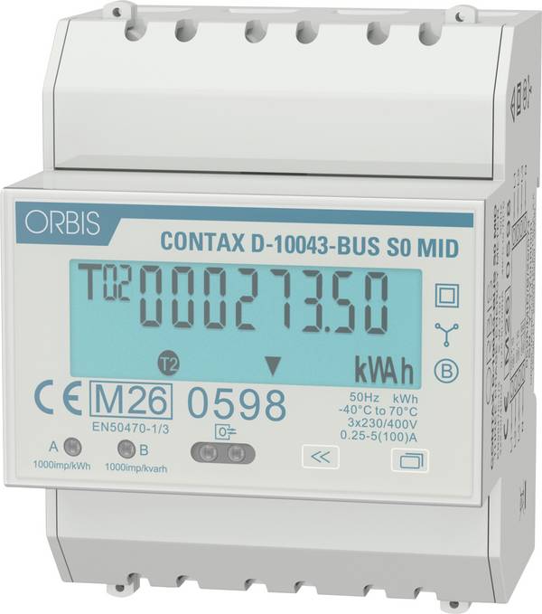 ORBIS Zeitschalttechnik kW-Zähler OB7010002 Compteur d'énergie monophasé  numérique 100 A conformité  MID: oui  1 pc(s)
