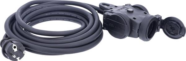 AS Schwabe 860446 alimentation Rallonge 16 A noir 10 m H07RN-F 3G 2,5 mm² très flexible, résistant aux intempéries