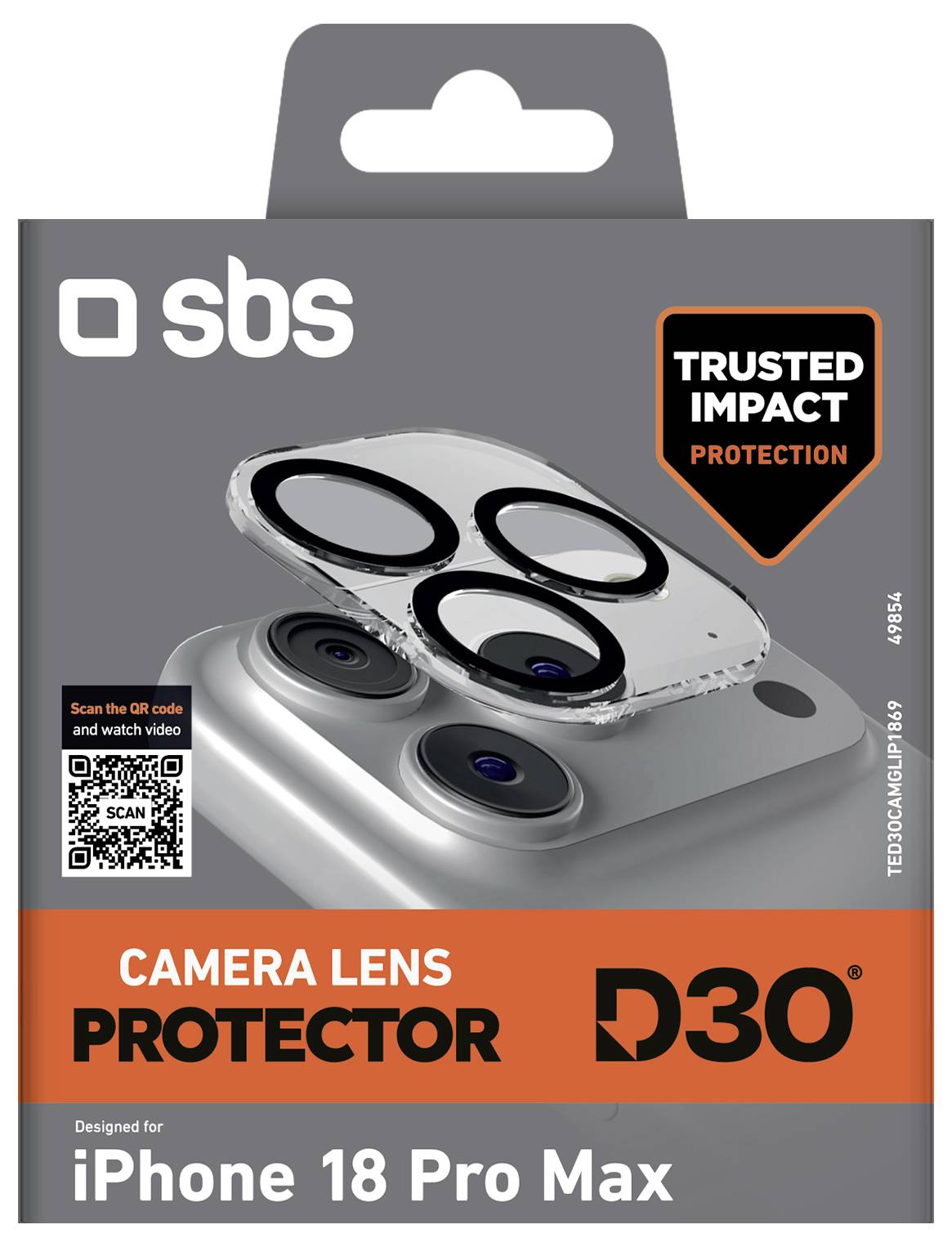 sbs mobile Active Verre de protection de la caméra Apple IPhone 18 Pro Max 1 pc(s) TED3OCAMGLIP1869-1