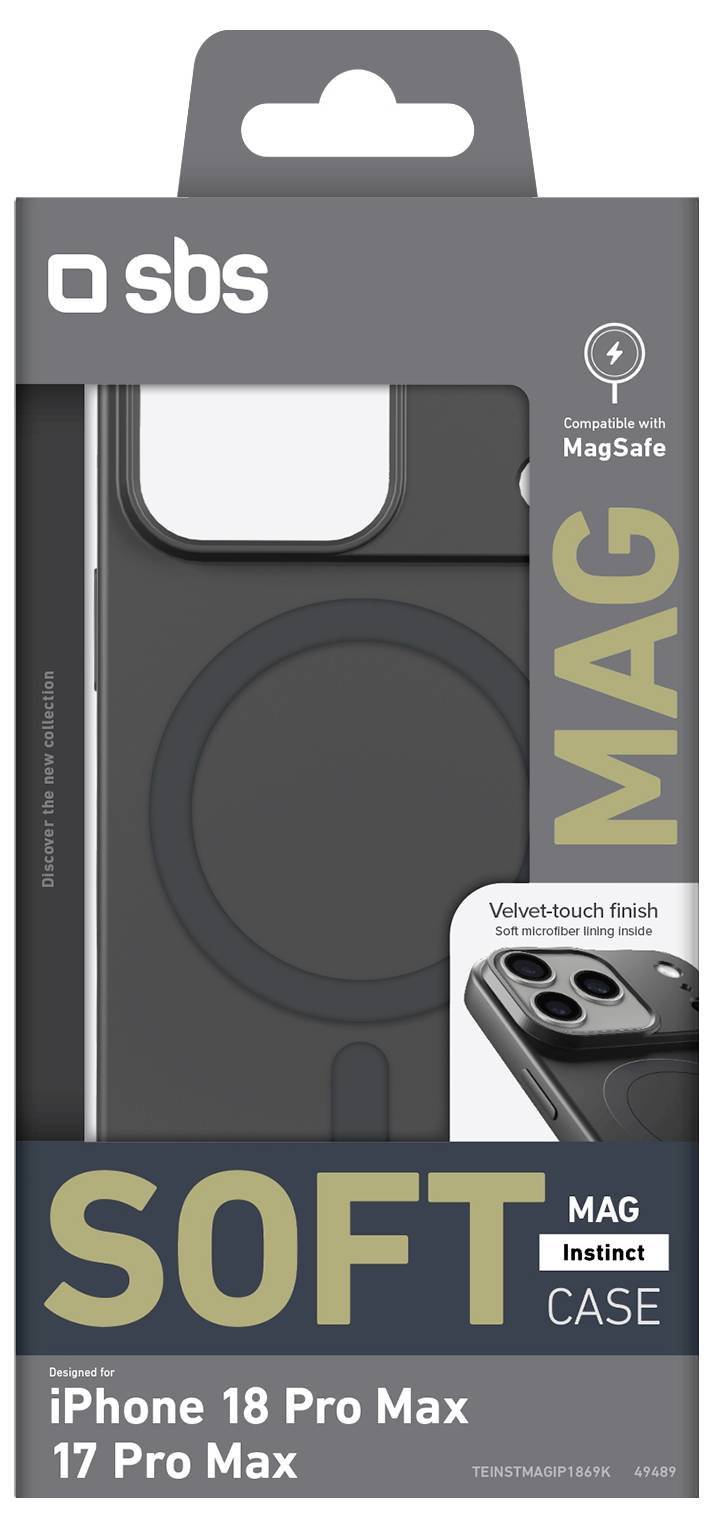 sbs mobile Instinct Mag Coque arrière Apple iPhone 18 Pro Max, iPhone 17 Pro Max noir TEINSTMAGIP1869K-1