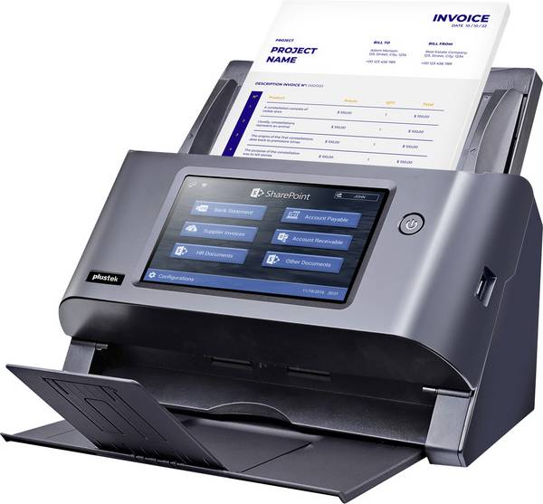 Plustek eScan A355 Pro Scanner de documents  A4 600 x 600 dpi 25 pages / minute WiFi, LAN (10/100 Mo/s)
