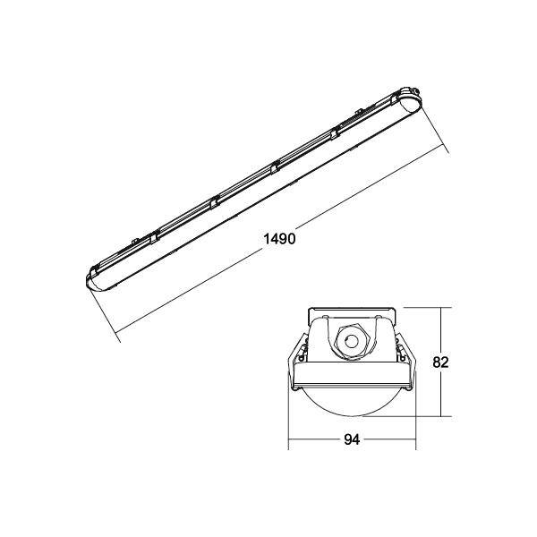 Brumberg Luminaire à LED étanche LED 29 W blanc gris-12