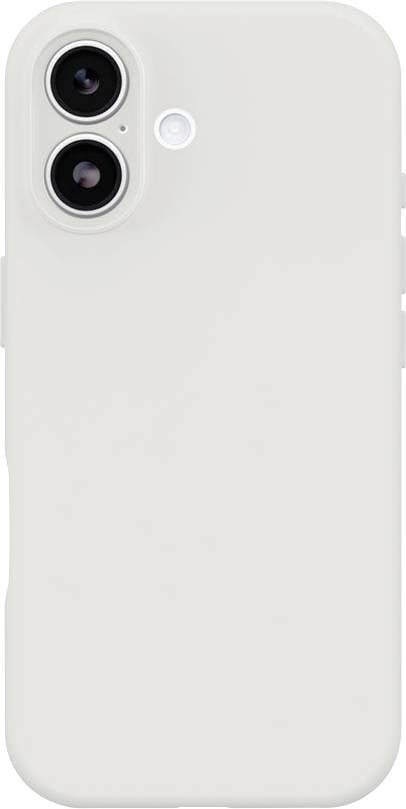 Étui de smartphone beige clair avec deux grandes découpes de caméra arrière et une ouverture pour flash près du coin supérieur gauche.