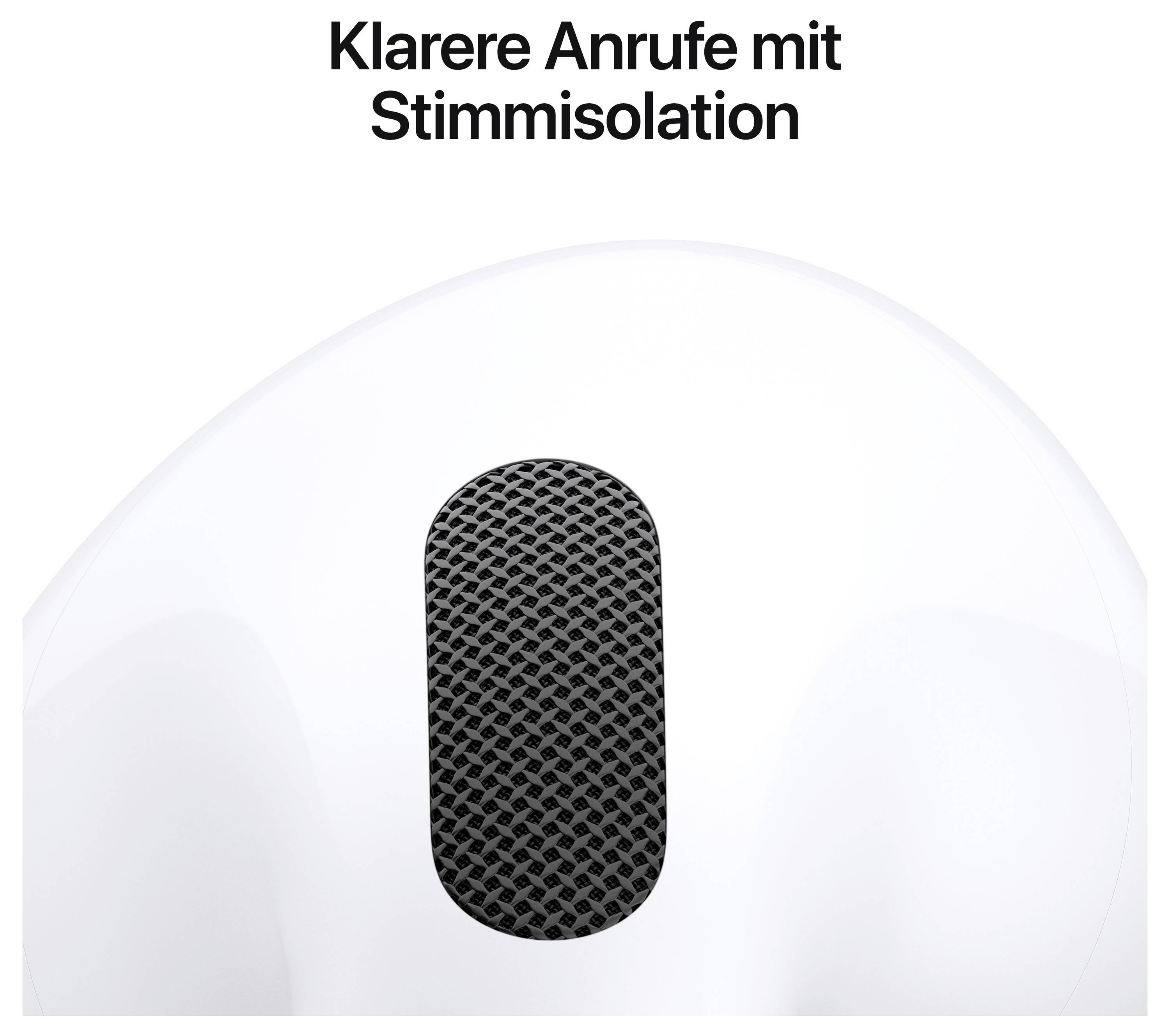 Graphique avec le titre « Des appels plus clairs avec l'isolation vocale » et un symbole de microphone qui transmet des enregistrements vocaux clairs lors d'appels.