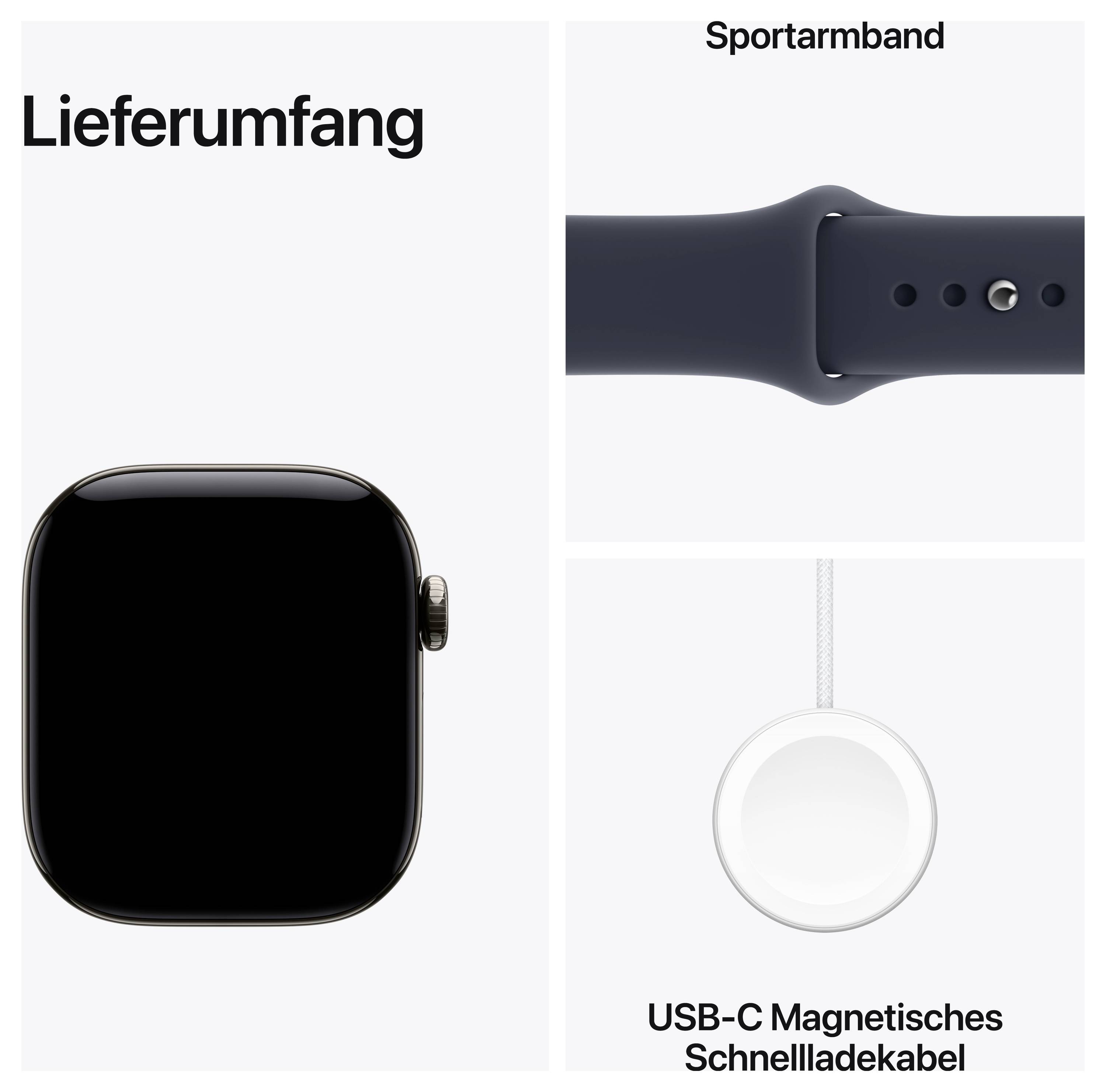 Apple Watch Series 12 GPS + Cellular 42 mm boîtier en titane bracelet de sport bleu marine S/M-6