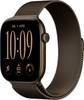Apple Watch Series 12 GPS 46 mm boîtier en aluminium Milanese Loop bronze foncé M/L
