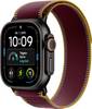 Apple Watch Ultra 4 GPS + Cellular 49 mm boîtier en titane Trail Loop rouge bourgogne S/M