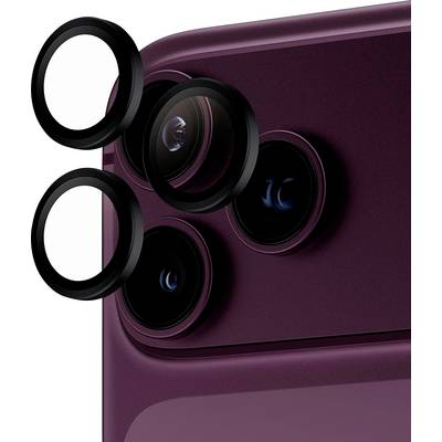Gros plan du module de caméra arrière d'un smartphone violet avec plusieurs objectifs, montrant le matériel principal de l'appareil photo.