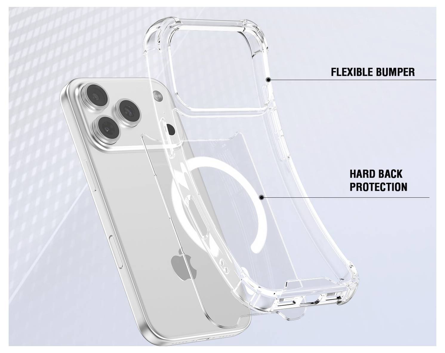 4Smarts Hybrid Case Ibiza Coque arrière Apple iPhone 18 Pro, iPhone 17 Pro transparent chargement par induction 541911-1