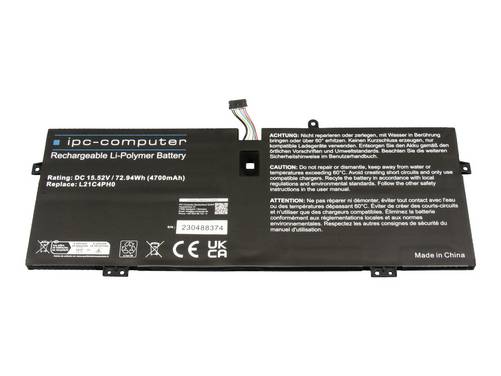 ipc-computer Batterie d'ordinateur portable Akku L21D4PH0 REPLACE 15.52 V 4700 mAh IPC-Computer