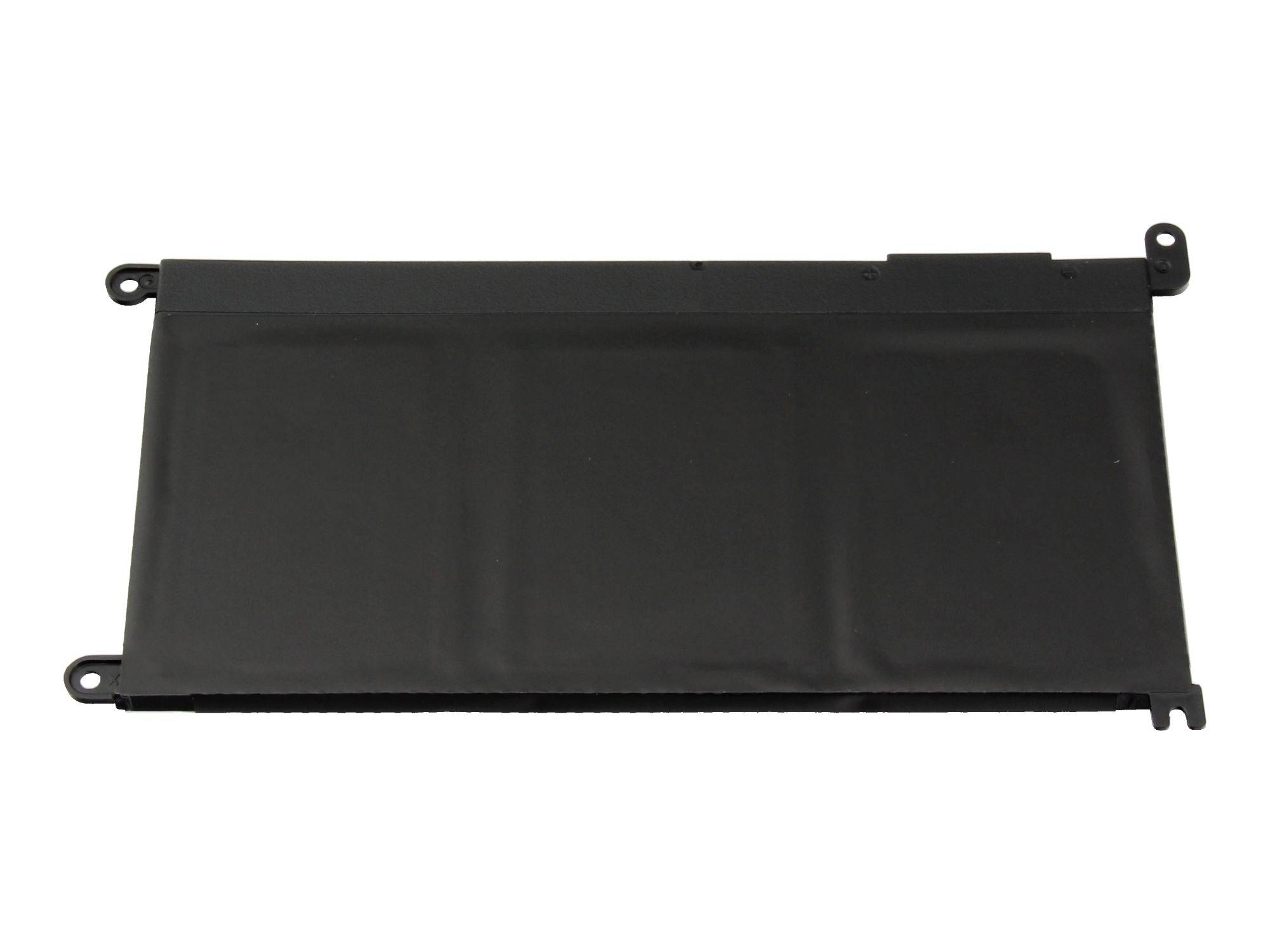 Batterie électronique rectangulaire noire ou composant interne avec languettes de montage, isolée sur fond blanc.