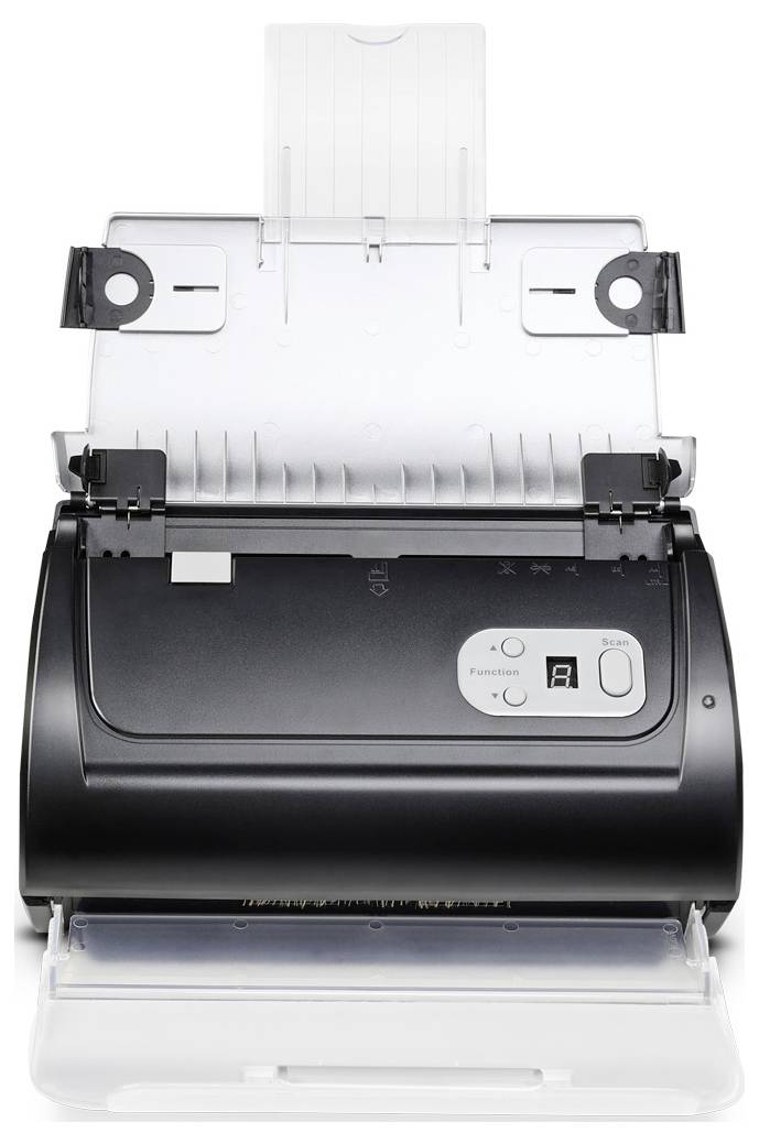 Déchiqueteuse de papier portable avec fente d'alimentation transparente sur le dessus, corps noir et petit panneau de commande à l'avant