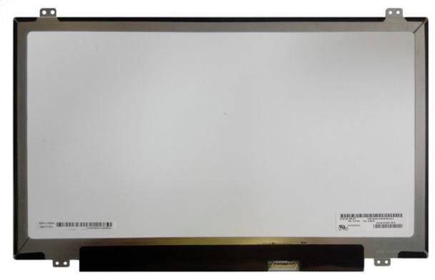 Vue arrière d'un écran LCD à panneau plat avec cadre métallique, pattes de montage et connecteurs de câbles plats le long du bord inférieur.