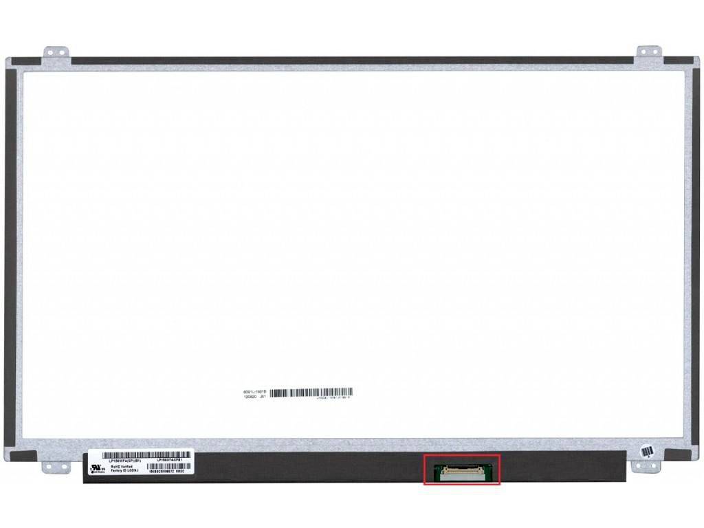 Panneau d'écran LCD d'ordinateur portable avec cadre métallique et port de connexion sur le bord inférieur