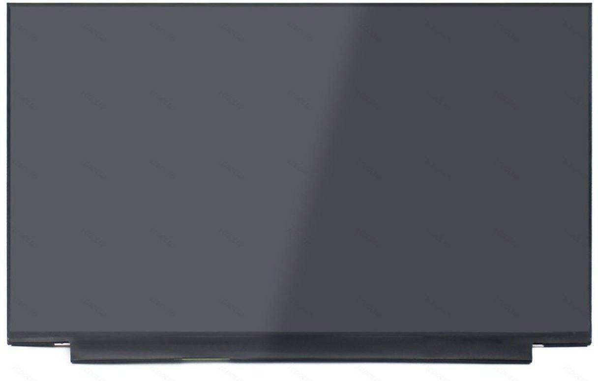 Un téléviseur à écran plat vu de face, éteint avec un écran noir vierge et un socle de support centré.
