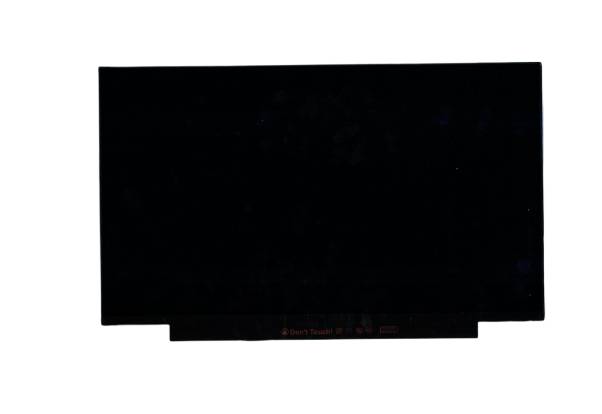 Un téléviseur à écran plat noir vu de face sur un fond blanc.