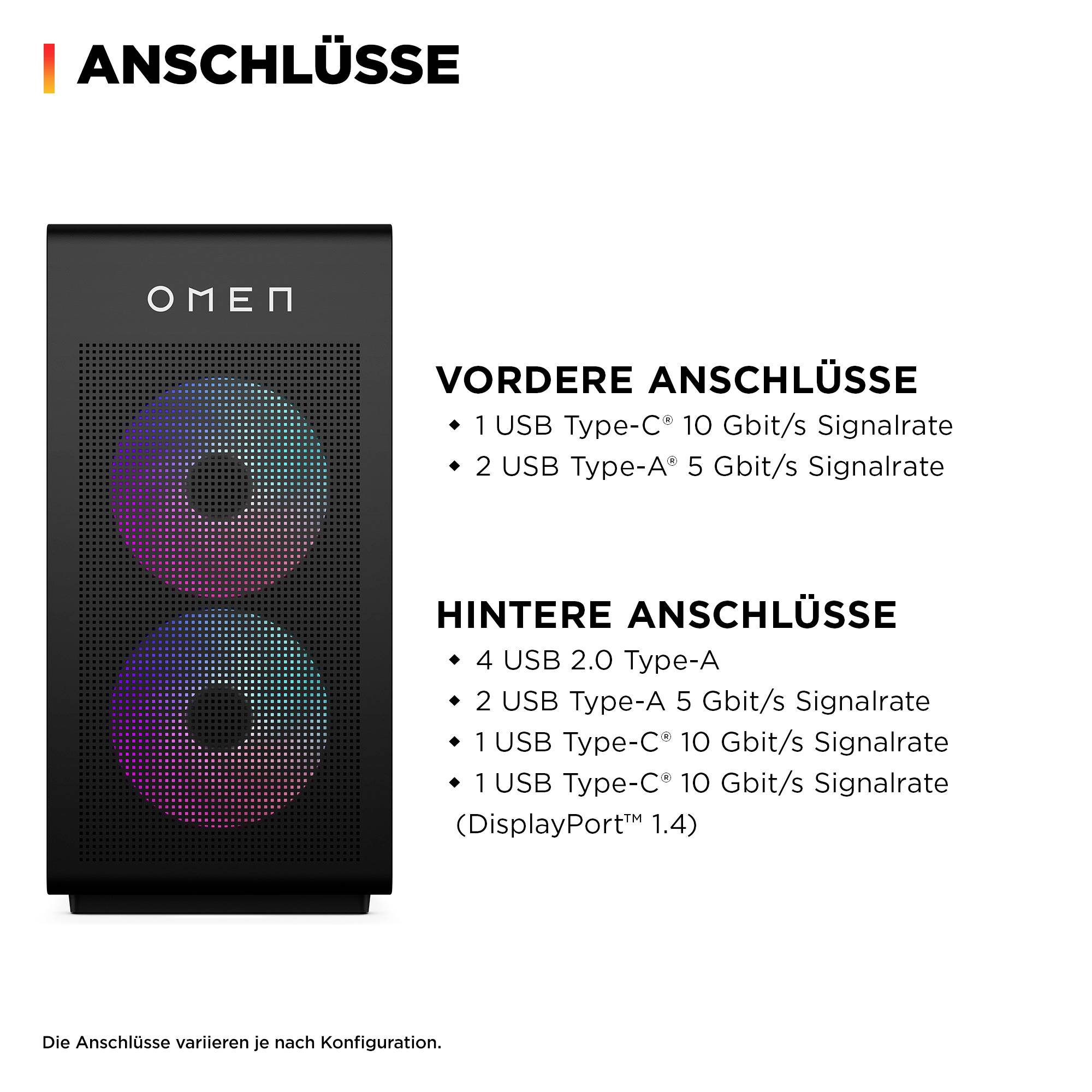 HP PC de gaming HP OMEN Desktop Gaming PC GT16-1174ng R AMD Ryzen 7 9800X3D 5.2 GHz 16 GB RAM 1 TB SSD GDDR6 DU9U7EA-1