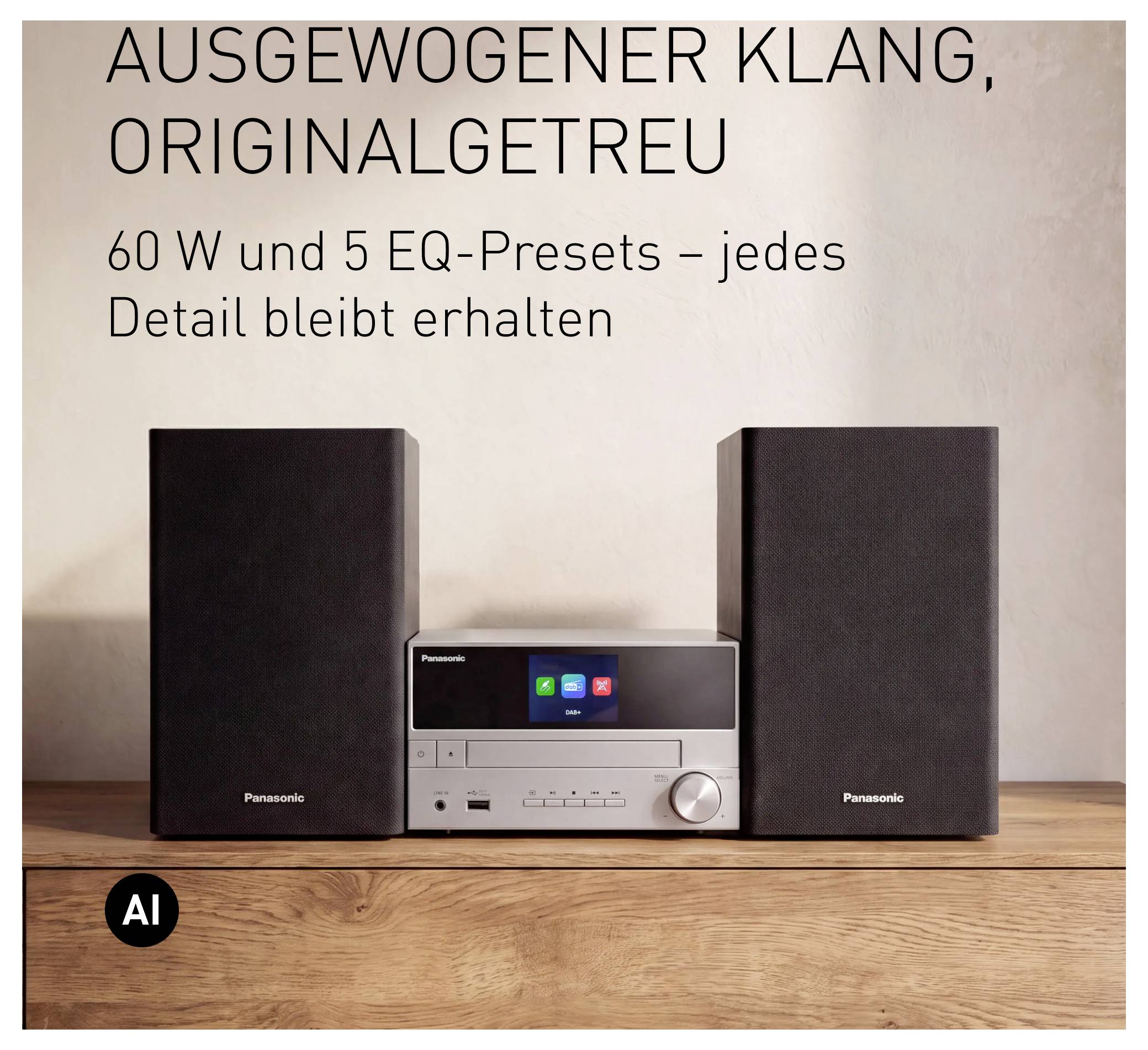 Panasonic SC-PM302E-S Chaîne stéréo Bluetooth, CD, USB, DAB+, FM, avec télécommande 20 W argent-14