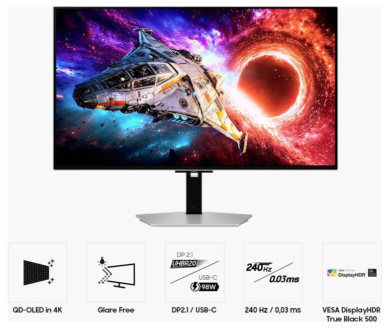 Ecran à dalle OLED Samsung Odyssey OLED G8 CEE F (A - G) 81.3 cm 32 pouces 3840 x 2160 pixels 16:9 0.03 ms OLED-18