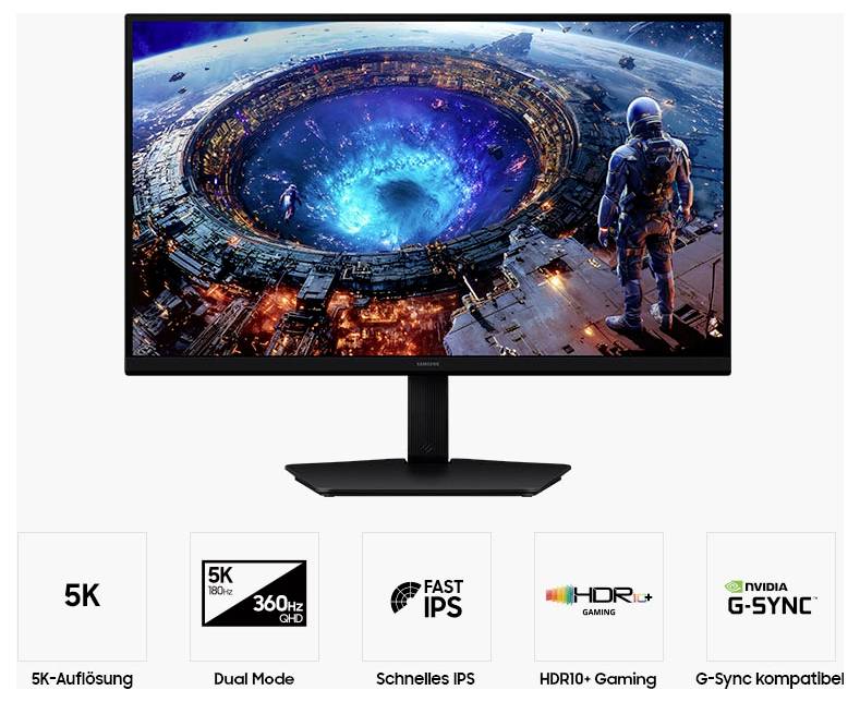 Moniteur gaming Samsung Odyssey G8 CEE F (A - G) 68.6 cm 27 pouces 5120 x 2880 pixels 16:9 1 ms IPS LCD-16