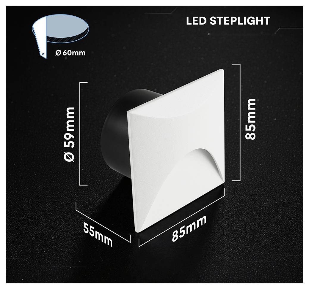 V-TAC VT-44002SQ 24231 Lampe LED LED SMD G (A - G) 3 W blanc-3