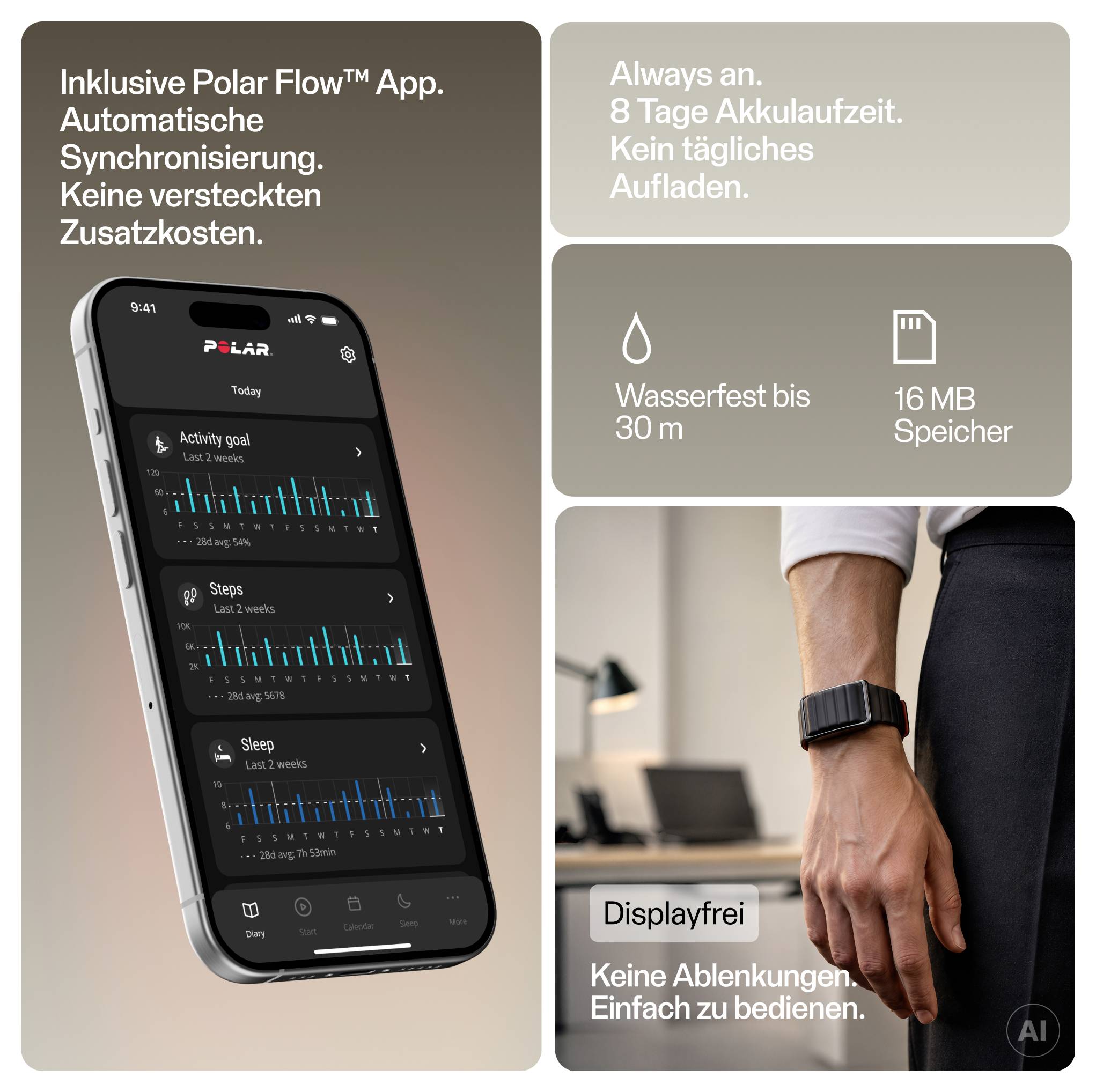 Polar Loop GEN2 Bracelet connecté S/M Black, cherry-7