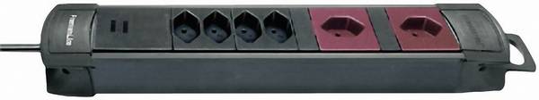 Multiprise Brennenstuhl 8002086 x6 noir, bordeaux fiche CH 1 pc(s)