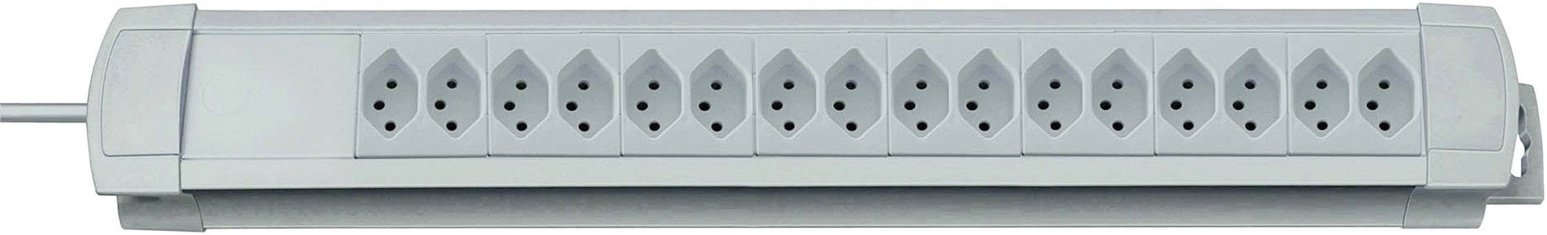 Une barrette d'alimentation grise avec 16 prises, adaptée pour connecter plusieurs appareils électroniques.