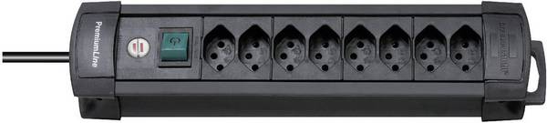 Bloc multiprise avec interrupteur Brennenstuhl 6112018 x8 noir fiche CH 1 pc(s)