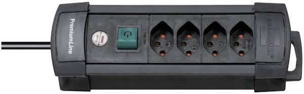 Bloc multiprise avec interrupteur Brennenstuhl 5112014 x4 noir fiche CH 1 pc(s)