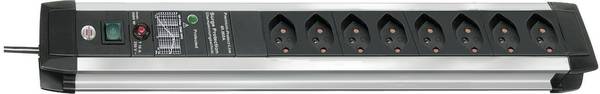 Multiprise avec parafoudre Brennenstuhl 1391002607 x8 noir, argent fiche CH 1 pc(s)