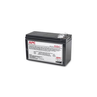 Batterie APC RBC à étiquette blanche et logo rouge, adaptée aux systèmes d'alimentation sans interruption (ASI).