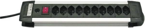Bloc multiprise avec interrupteur Brennenstuhl 1391002010 x10 noir, argent fiche CH 1 pc(s)