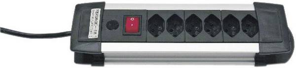 Bloc multiprise avec interrupteur Brennenstuhl 1391002016 x6 noir, argent fiche CH 1 pc(s)