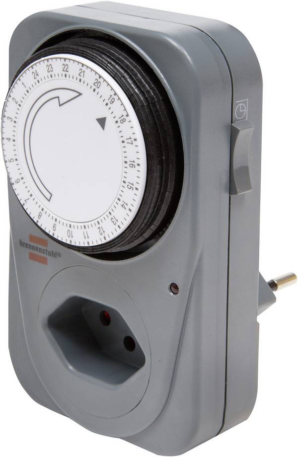 Brennenstuhl 1506452 Programmateur horaire pour prise électrique analogique  programme journalier  2300 W IP20