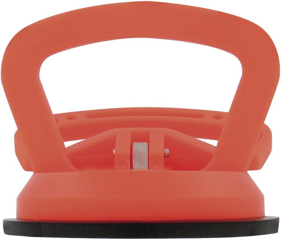 Poignée à ventouse rouge, principalement adaptée pour soulever du verre ou des surfaces lisses, en matière plastique.