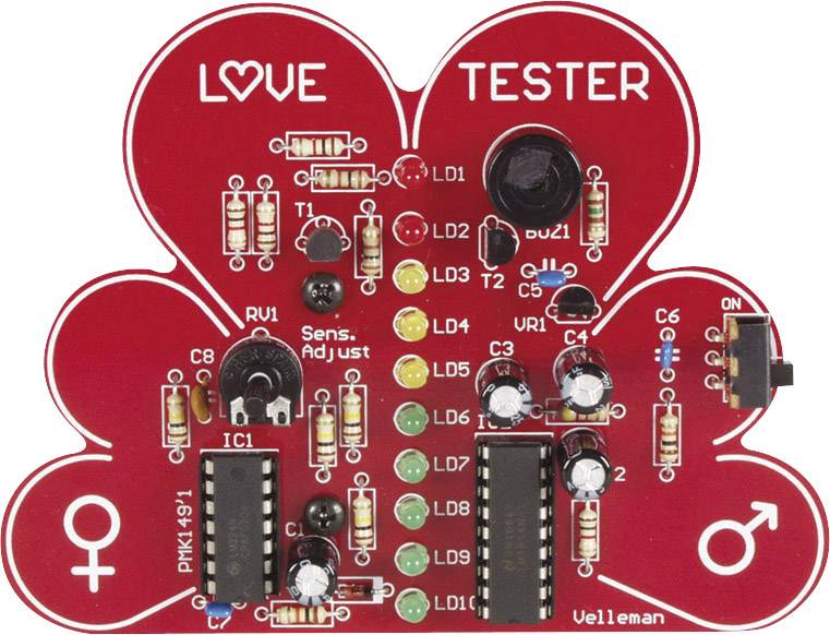 Whadda MK149 Testeur d'amour Modèle (kit/module): kit à monter 9 V/DC-1