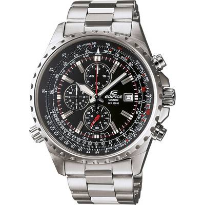 Montre-bracelet en argent avec un cadran complexe, plusieurs petits cadrans et un bracelet en métal. Conçue de manière distinctive et fonctionnelle.