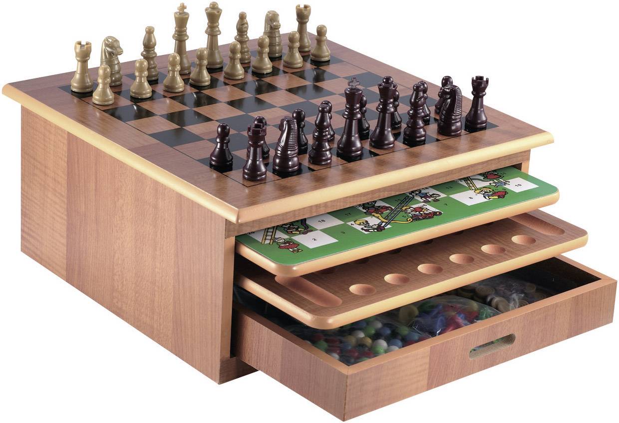 Coffret jeux en bois 10 jeux en 1 | Conrad.fr