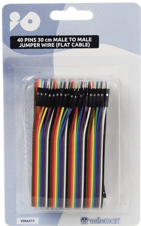 Whadda VMA413 Câble de cavalier Raspberry Pi®, Banana Pi, Arduino [40x Pontage filaire de prise mâle - 40x Pontage filai-1