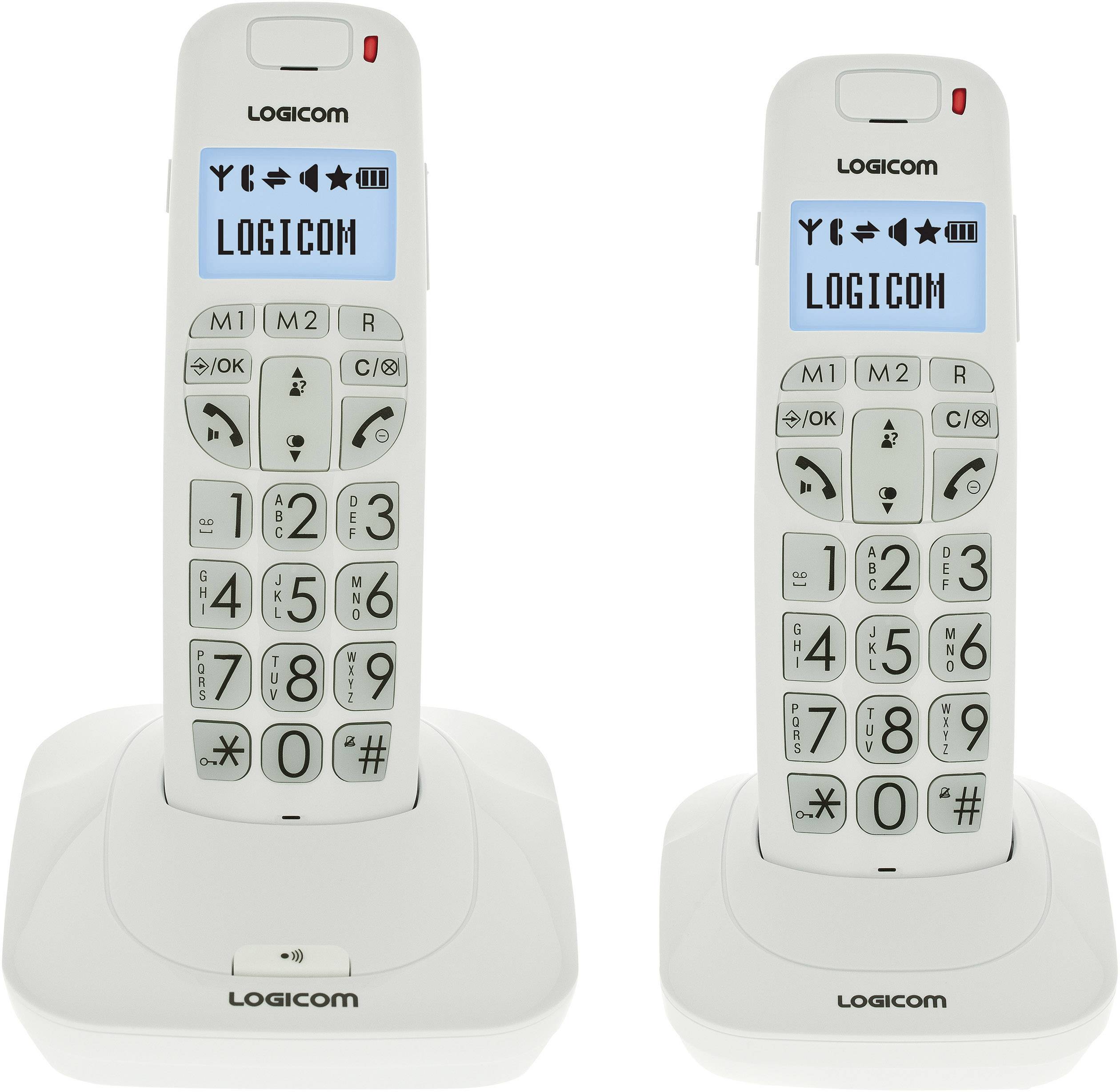 Téléphone Fixe sans Fil DECT Duo avec Grosses Touches et Mains-Libres-1
