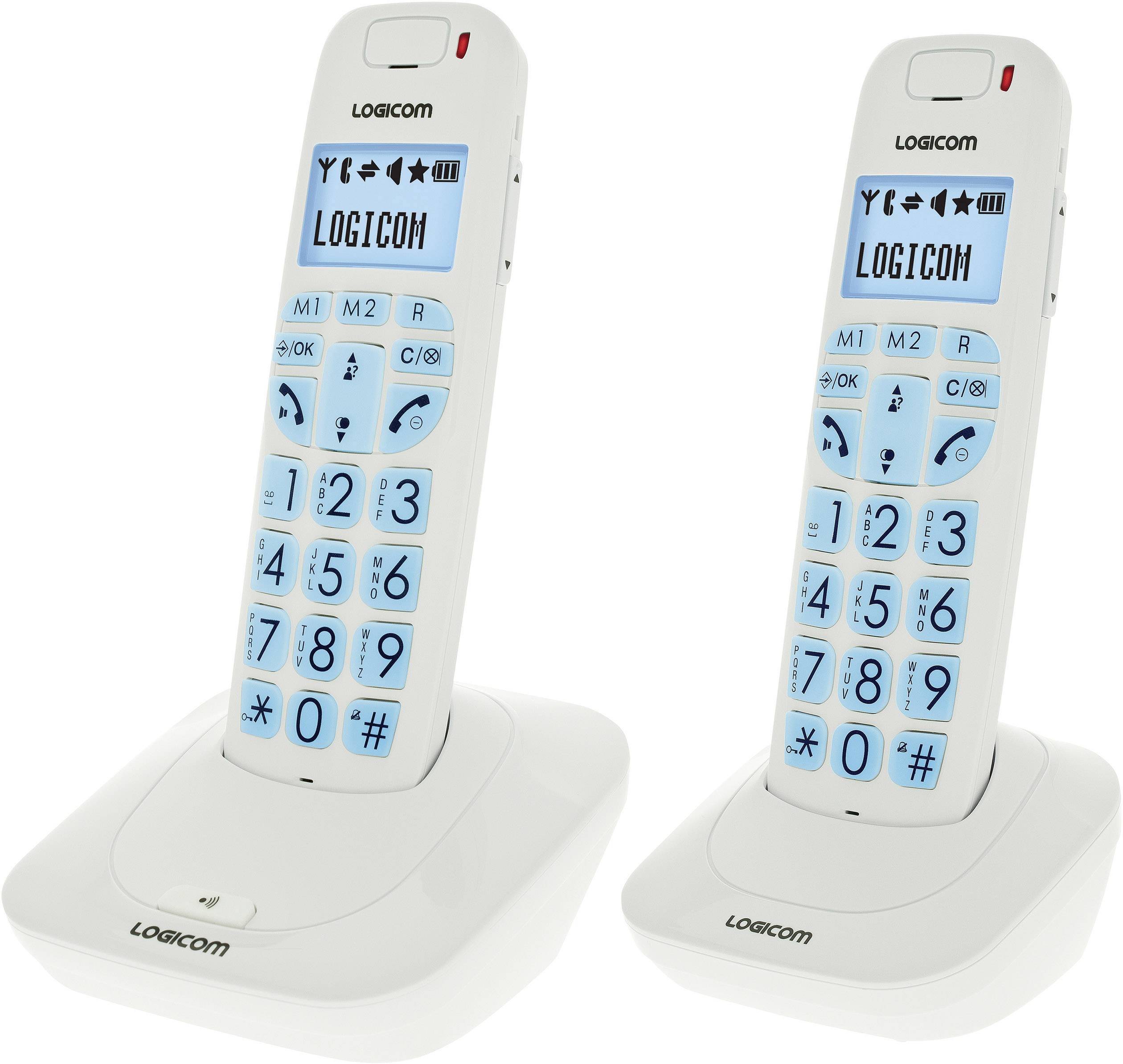 Téléphone Fixe sans Fil DECT Duo avec Grosses Touches et Mains-Libres-0