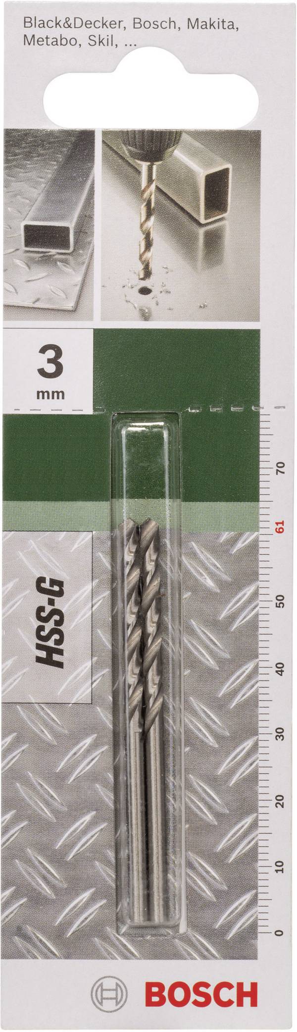 Foret à métaux rectifié HSS-G, DIN 338 3,0 x 33 x 61 mm Bosch 2609255038