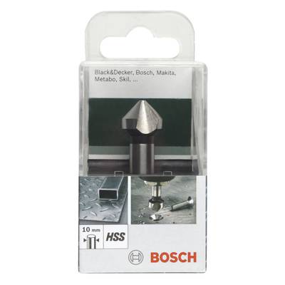Foret de 10 mm pour métaux. L'emballage indique les marques compatibles : Black&Decker, Bosch, Makita, Metabo, Skil.