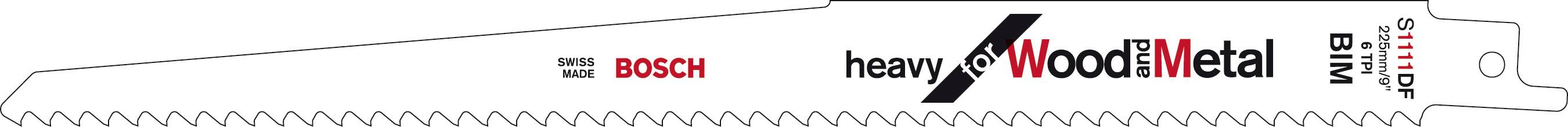 Lame de scie Bosch pour 'Bois/Métal', adaptée aux travaux intensifs.