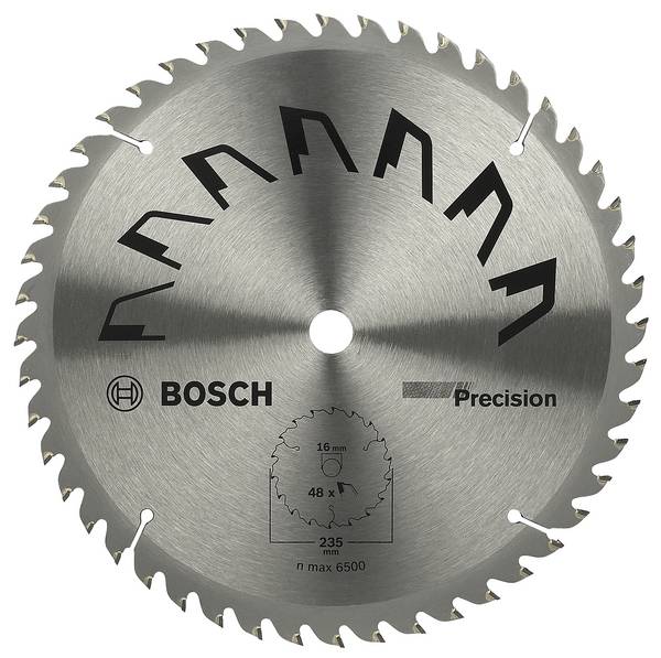 Bosch Accessories Precision 2609256881 Lame de scie circulaire au carbure 235 x 16 mm Nombre de dents: 48 1 pc(s)