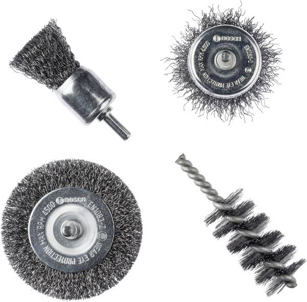 Bosch Accessories 4pcs Jeu de brosses métalliques, 4 pièces Set de brosses métalliques   2609256553 1 set